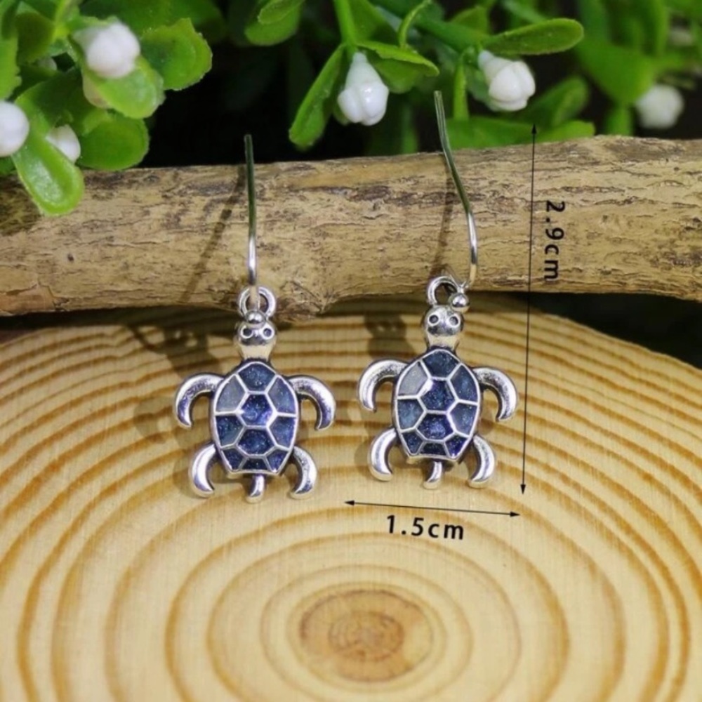 EMORY ROSE turtle design drop earrings - Picture 2 of 3